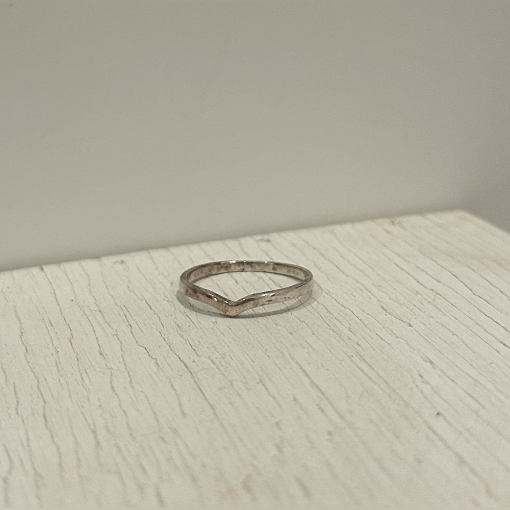 Silver Coated Pinched Design Pura Vida Size 8 Ring